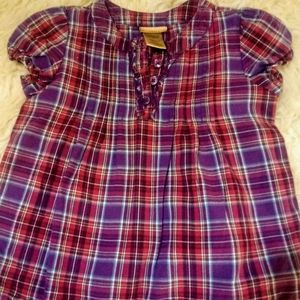 Girl's 24 M pink & purple plaid sbirt